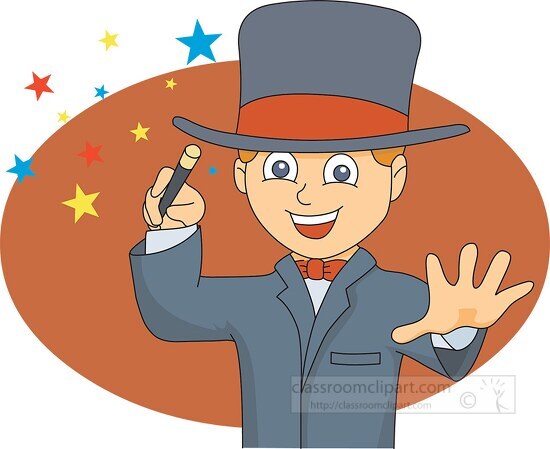 boy performing magic trick - Classroom Clipart