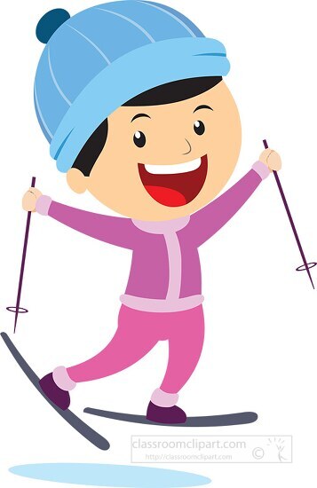 boy skiing winter sports clipart - Classroom Clip Art