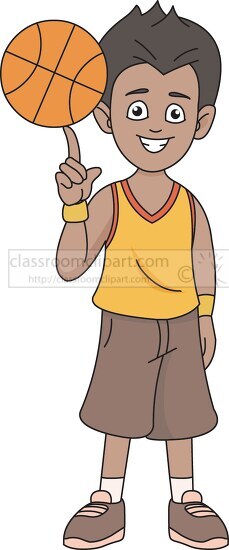 Basketball Clipart-boy with basket ball tip finger 326