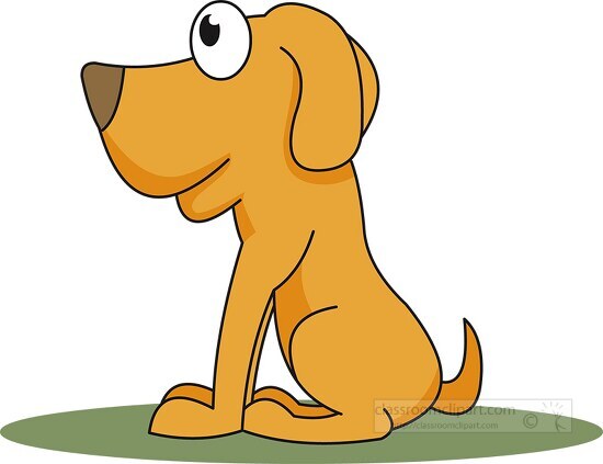 Free brown dog sitting side pose - Classroom Clipart