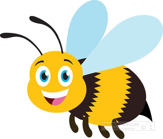 Insect Clipart-bumblebee happy character insect clipart illustration