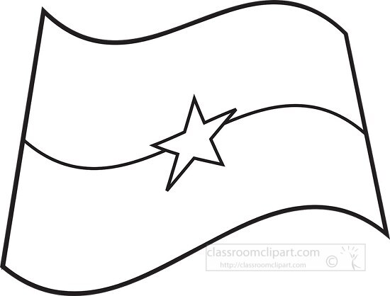 Burkina Faso wavy flag black outline clipart - Classroom Clip Art