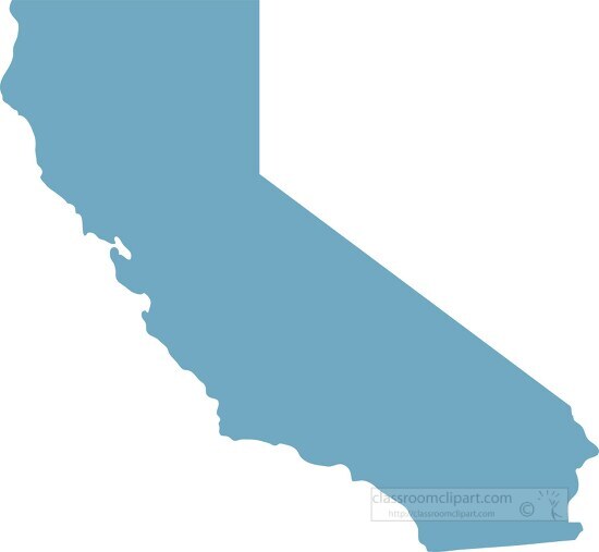 california state map silhouette - Classroom Clip Art