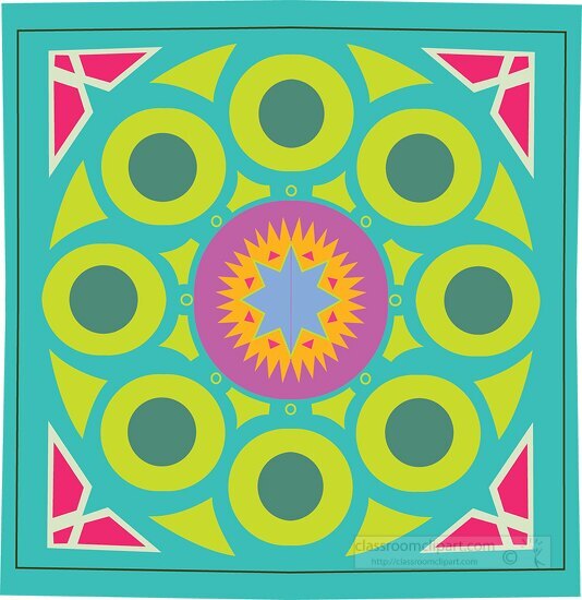 circle green pink design Classroom Clip Art