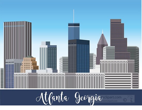 city atlanta georgia skyline view clipart - Classroom Clip Art