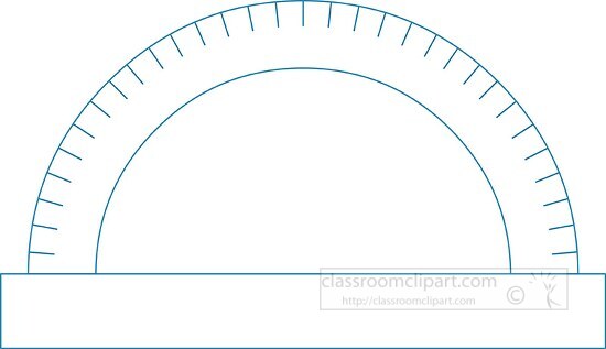 clipart of blue outline math tool compass - Classroom Clip Art