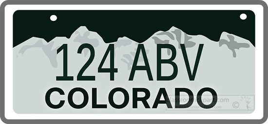 colorado_state_license_plate - Classroom Clip Art