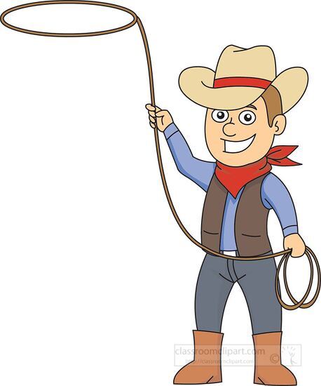 cowboy with rope lasso clipart 622 - Classroom Clip Art