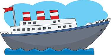 cruise ship voyage cartoon style clipart - Classroom Clip Art