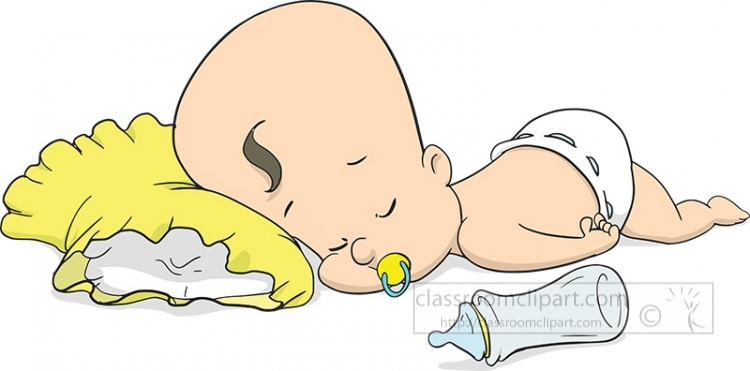 cute baby sleeping on pillow clipart 672 - Classroom Clip Art