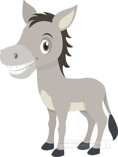 Free cute little donkey smiling clipart - Classroom Clipart