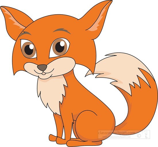 Free cute little red fox clipart - Classroom Clipart