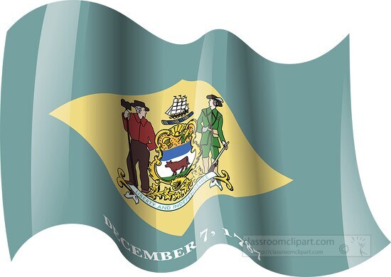 delaware state flag waving clipart - Classroom Clip Art