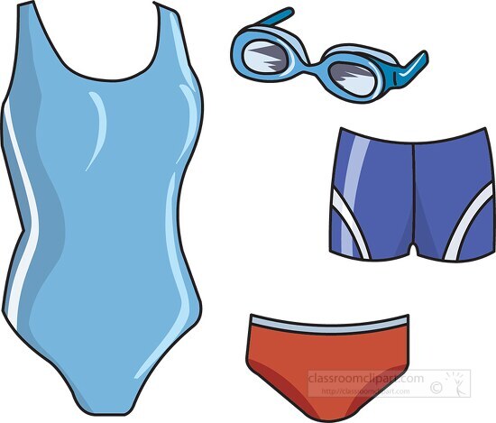 different types of swim suits clipart - Classroom Clip Art