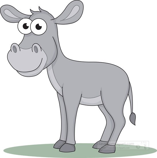 Donkey Clipart - donkey cartoon character with big eyes clipart