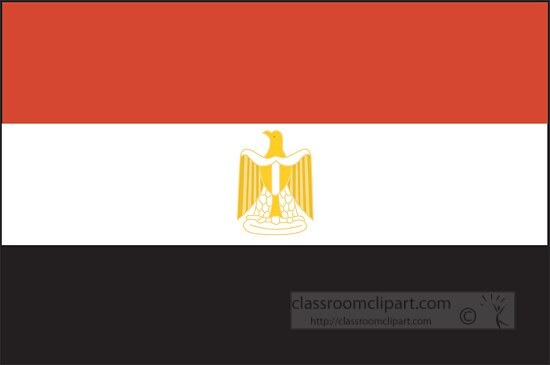 Free Egypt Flag Flat Design Clipart - Classroom Clipart