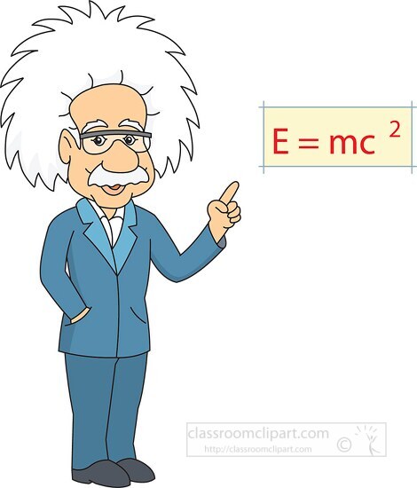 Einstein With His Formula Emc Clipart - Classroom Clip Art