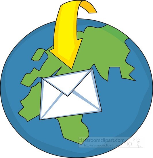 email flying around world clipart - Classroom Clipart