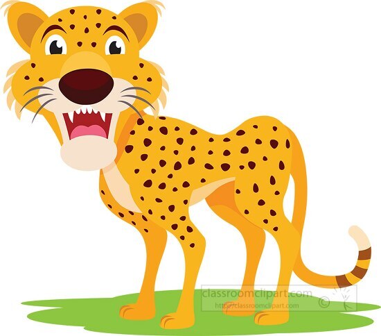 fast cheetah with large teeth clipart 6926 - Classroom Clip Art