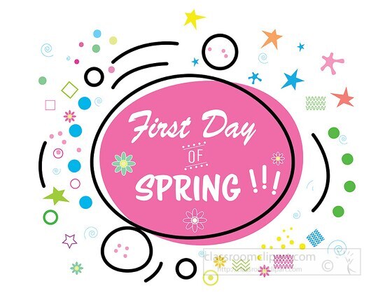 Motivational Clipart first day of spring design illustration clipart