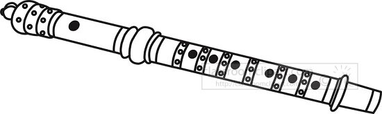 flute black outline lclipart - Classroom Clip Art