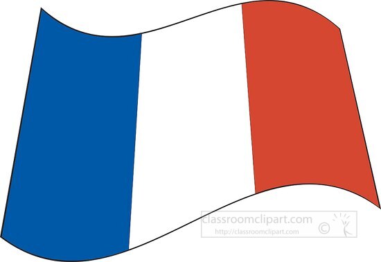 Free France flag flat design wavy clipart - Classroom Clipart