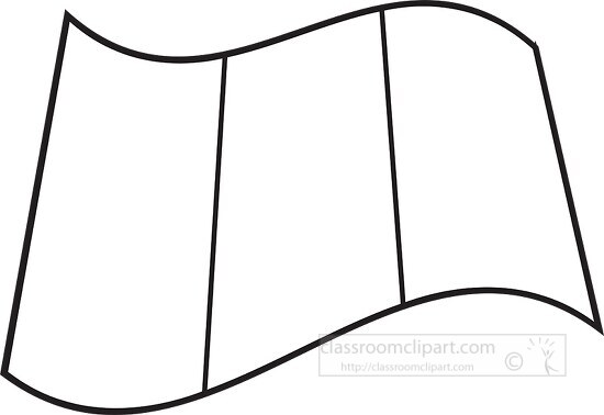 World Flags Clipart-France wavy flag black outline clipart