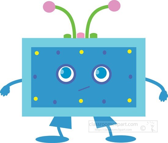 fun cute character shaped like a rectangle clipart - Classroom Clip Art