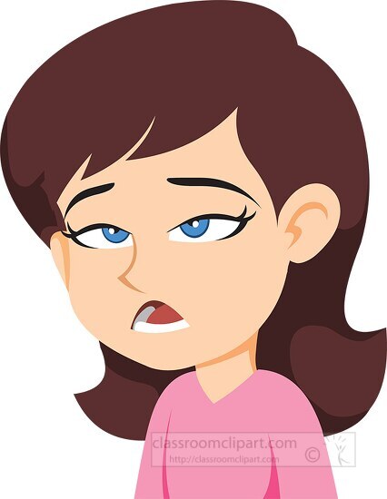 Girl Character Dazed Expression Clipart Classroom Clip Art