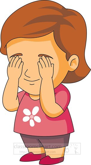 girl covering eyes to play game eye spies clipart - Classroom Clip Art