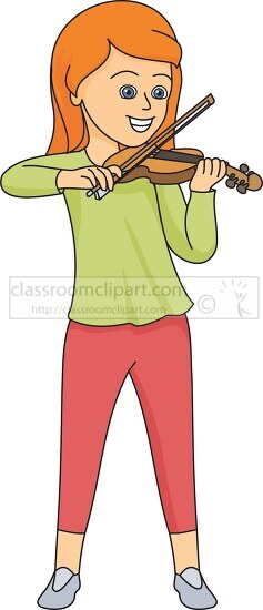 girl playing violin clipart - Classroom Clipart