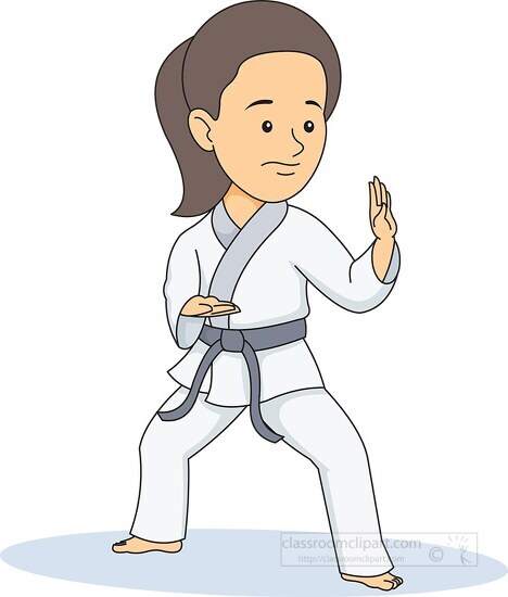 Martial Arts Clipart-girl practicing martial arts clipart