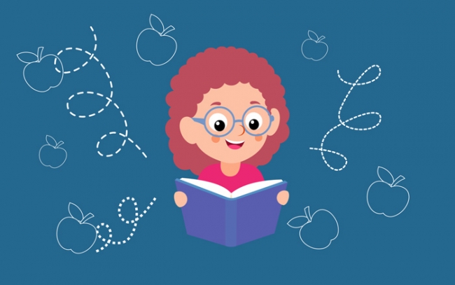 School Animated Clipart-girl reading book animated clipart