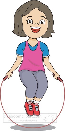 Free girl skipping jumping rope clipart - Classroom Clipart