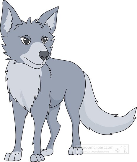 gray coyote animal clipart - Classroom Clip Art