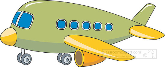 green toy plane with wheels clipart - Classroom Clip Art