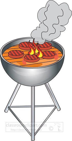 Hamburgers On A Grill Clipart - Classroom Clipart