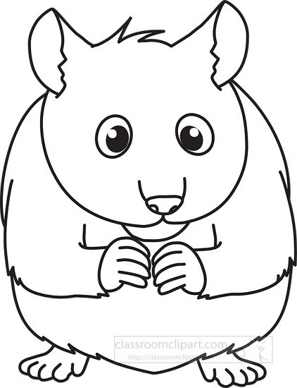 Animal Outline Clipart-hamster bladk white outline cliprt