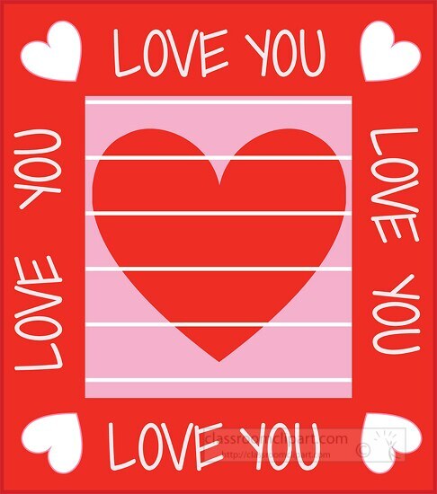 happy valentines day love you hearts clipart