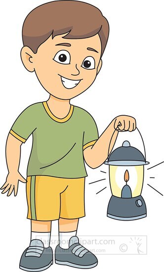 holding a brightly lit lantern - Classroom Clip Art