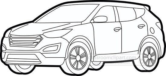 hyundai santa fe outline clipart - Classroom Clip Art