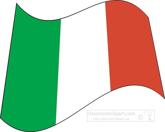 World Flags Clipart-Italy flag flat design flag flat design wavy clipart