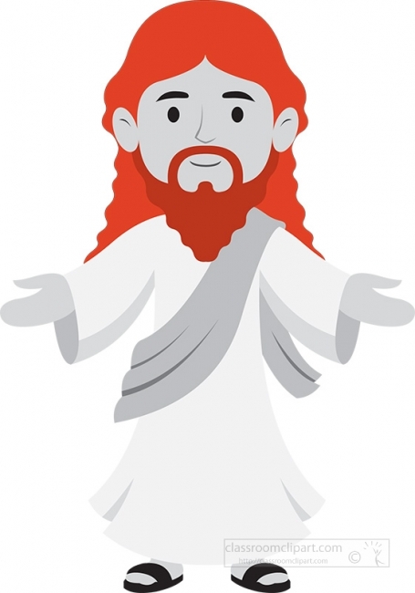 jesus with open hands christian religion gray color - Classroom Clip Art