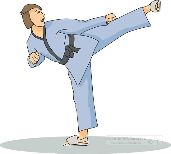 Free karate side kick 07 - Classroom Clipart