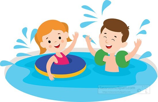 boy swimming in pool summer clipart - Classroom Clip Art