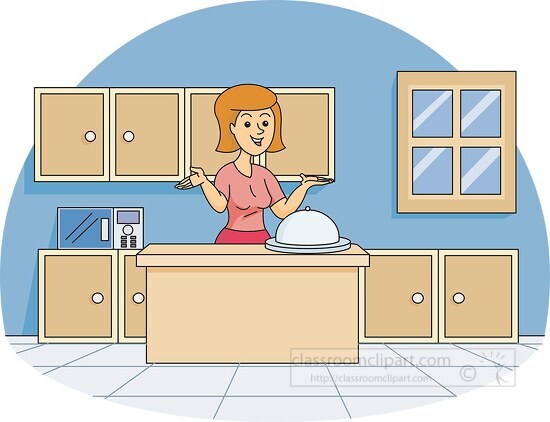 Stock Vector Lady In Kitchen 26244 