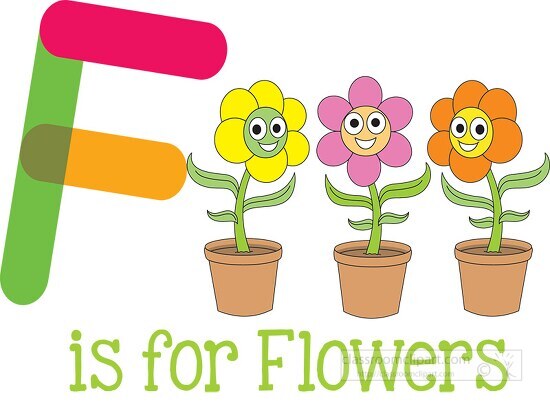 Flower Clipart - letter f is for flowers