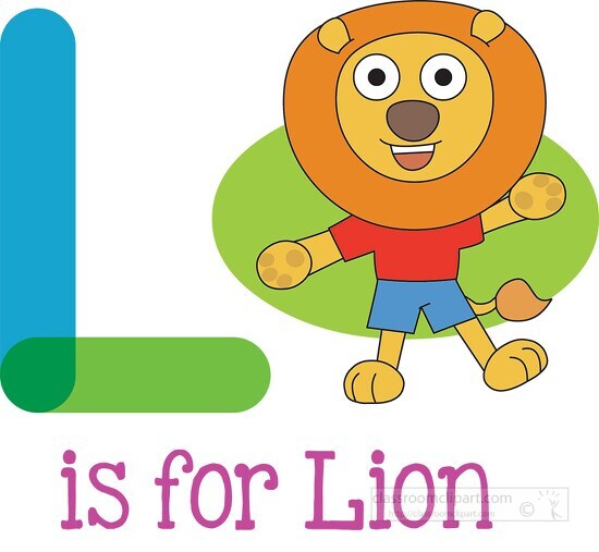 Lions Tigers Leopards Clipart-letter l is for lion