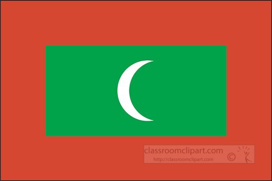 World Flags Clipart - Maldives flag flat design clipart