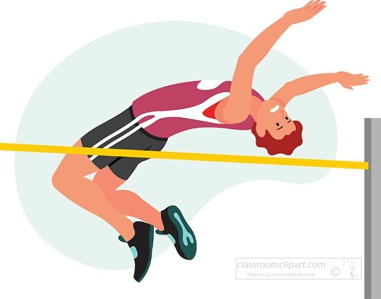 male athlete performing high jump clipart - Classroom Clip Art